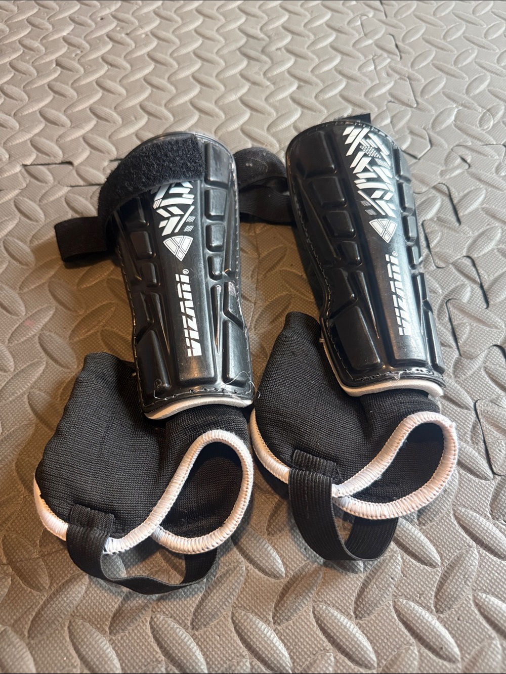 Kids 3/4 year old Black Soccer Shin Guards with Ankle Sleeves